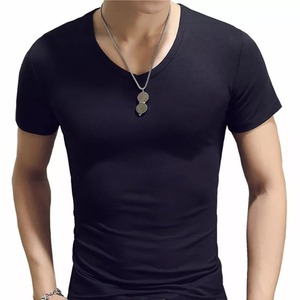 Camiseta estampada de manga corta con cuello en V para hombre de verano 100% ropa de calle de lona de algodón - Product Image 6