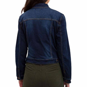 Autumn Winter Ladies Denim Jacket Long Sleeves XL Size Breathable Wool Lining Custom <b>Printed</b> <b>Fabric</b> Cotton Sport Style Lace Logo - Product Image 3