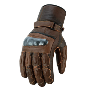 Gants en cuir véritable pour hommes pour l'hiver Gants en cuir de Thinsulate blindés noirs pour motos Vêtements de course automobile personnalisés - Product Image 6