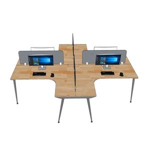Contemporary Cross-<b>shaped</b> 4-seater Steel Legged Cluster <b>Table</b> 280x240cm HBCO054 - Product Image 5