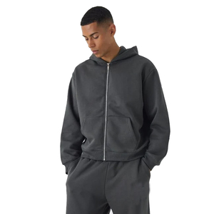 Mens Regular Fit Winter Tracksuit Custom Two Piece Hoodie and <b>Joggers</b> <b>Set</b> 100% Cotton Sportswear with Logo Service - Product Image 3