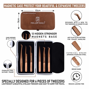 Cils pince à épiler sac ensemble précision en acier inoxydable Clip cils Extension Application outils pince à épiler stockage boîte de protection - Product Image 3