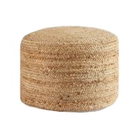 Poufs souples en jute tissés à la main de forme ronde de meilleure qualité, prêts à exporter, en vrac