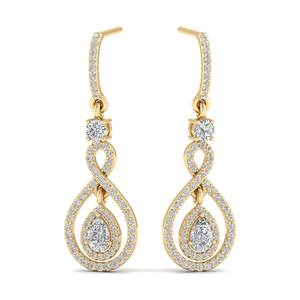 Pendientes Largos Colgantes de Oro Sólido de 14K y 18K con Moissanita de Corte Pera de 1.13 Quilates, Joyería Fina de Lujo para Mujer, REYES Sparkling - Product Image 6