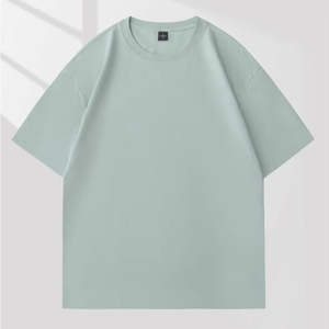 Camiseta de cuello redondo para hombre, 100% de algodón, informal, de manga corta, Formal, de punto, transpirable, bordado, estampado sólido, patrón suelto para hombre - Product Image 4