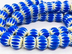 Venta al por mayor, suministro a granel, cuentas Vintage de Murano Chevron, cuentas de cristal de Murano a rayas amarillas venecianas para la fabricación de joyas comerciales - Product Image 4
