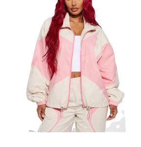 <b>Women's</b> Plus Size Nylon Crop <b>Windbreaker</b> Breathable Wholesale Sportswear Jumping Set with Zipper Knee Length Track Suit - Product Image 4