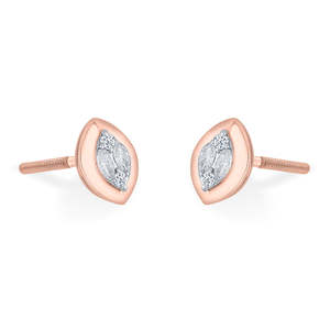 <b>Rose</b> <b>Gold</b> Pearl <b>Stud</b> <b>Earrings</b> for Women-Classic Religious Party Jewelry - Product Image 4