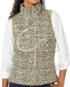 Chaleco acolchado con cremallera completa para exteriores informal superventas para mujer, chaleco acolchado estampado con parches personalizados - Product Image 2