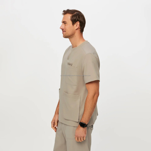 Tenues d'uniformes médicaux pour hommes tendance 2024, en tissu extensible, pour hôpital dentaire, pharmacie, jogging, personnel, hauts d'uniformes (vérifié par PayPal) - Product Image 2