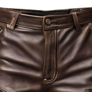 Summer Autumn Customized Plain Dyed Adults Real Leather Cargo <b>Shorts</b> Club Wear <b>Shorts</b> in best sale - Product Image 5