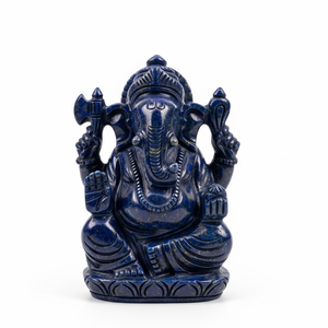 Estatua de Ganesha hecha a mano estatuilla lapislázuli cristal cuarzo Chakra curación piedra semipreciosa artesanía tallada - Product Image 4