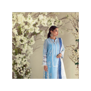 RM ชุดเดรสผู้หญิงอินเทรนด์ชุดเดรสใส่สบายสไตล์ปากีสถานชุดเดรสผ้าไหม3ชิ้นพร้อมส่งจีบทั่วโลก - Product Image 1