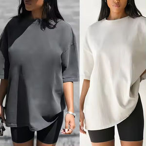 Camiseta Lisa personalizada servicio OEM para mujer logotipo personalizado 100 _ algodón blanco y negro camiseta en blanco suave de gran tamaño para hombres y mujeres - Product Image 6