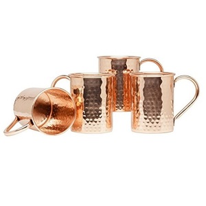 Copper Mule Hammered <b>Mug</b> Antique Copper Brown Hammered Barrel <b>Large</b> <b>Mug</b> & With Stylish Brass Handle for Kitchen Hotel Use - Product Image 4