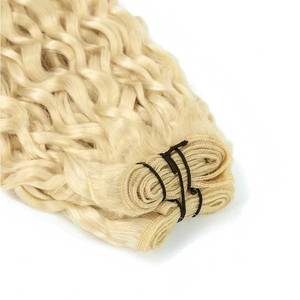 Extensions de cheveux humains vierges russes Remy 12A 3B # Blond platine 60, ondulations naturelles, doux - Product Image 3