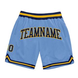 Industrie Direct Engro Sportswear Short de basket-ball personnalisé bleu clair marine-or authentique Short de basket-ball rétro - Product Image 1