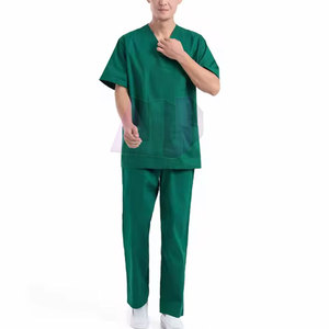 Lightweight Eco-Friendly Cotton Men's <b>Scrub</b> Suit Set for Hospital Use Needle Detection Soft Flexible Smooth Fabric Durable Build - Product Image 1
