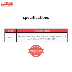 Bolsa de herramientas de carpintero Mason de lona resistente con 6 bolsillos internos y base reforzada de cuero - Product Image 4