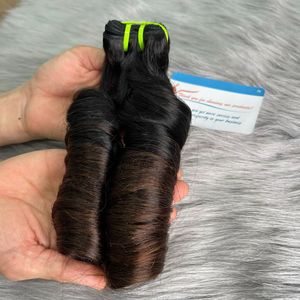 Produit populaire Extension de cheveux Cheveux à la vapeur Bouncy Curl Weft Bundle En stock Couleur naturelle Pas de perte Genius Weft - Product Image 1