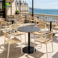 Base de table pliable commerciale ronde en métal thermolaqué avec plateau pliable pour projets de restauration