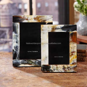 Cadre photo moderne et élégant en métal avec corne de buffle et de boeuf Cadres de table muraux Chambre à coucher et bureau par Falak World Export - Product Image 3