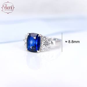 Bague de luxe élégante en or blanc massif 18 carats avec sertissage à griffes pour femme Sheri Jewels, idéale pour les soirées - Product Image 2