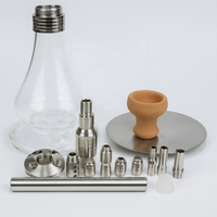 Kit de chicha moderne complet en acier inoxydable et verre avec tuyau en silicone et bol pour bar et salon