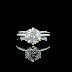 Anillo de Diamante Solitario Cultivado en Laboratorio con Certificación IGI de 2.00 CT, Anillo de Compromiso de Oro Sólido de 14K - Product Image 1