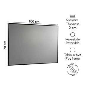 Espejo de Pared Reversible de 100x70 cm con Borde Pulido y Acabado Negro Mate - Product Image 2