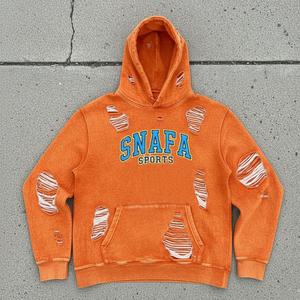 Sweat à capuche surdimensionné personnalisé avec patchwork et broderie usée pour hommes, 100% coton, sweat à capuche d'hiver usé - Product Image 1