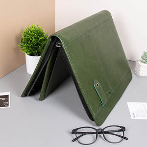 Custom Zipper Padfolio Folder <b>A4</b> <b>Notebook</b> <b>Leather</b> Cover Agenda Planner <b>Leather</b> Padfolio Organizer LP-0075 - Product Image 2