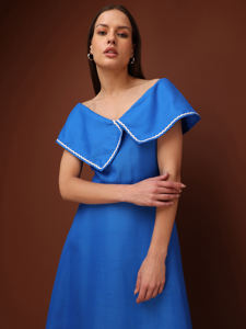 Robe mi-longue/longueur mollet décontractée unie pour femmes - Product Image 4