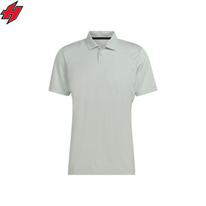 Polo de golf de alta calidad para hombre diseñado a medida con logotipo bordado 95% poliéster 5% Spandex patrón de lona sólida - Product Image 1
