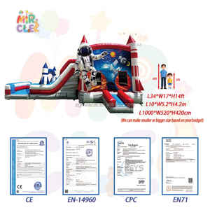 Château Gonflable Commercial Bouncy Castle Slide Pool Combo Wet Dry avec Panier Basket Direct Usine - Product Image 6