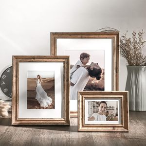Cadres photo 4x6 Ensemble de 6 cadres photo ferme rustique 3x5 avec tapis ou 4x6 sans tapis Affichage de table et montage mural - Product Image 2