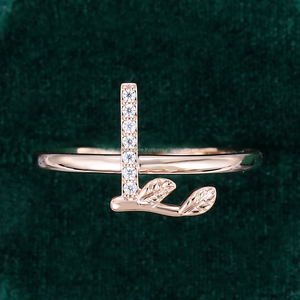 แหวนเพชร 'L' เริ่มต้นสำหรับผู้หญิงเงิน S925พร้อมชุบทองโมอิสซาไนท์แฟชั่นและของขวัญหมั้น - Product Image 2