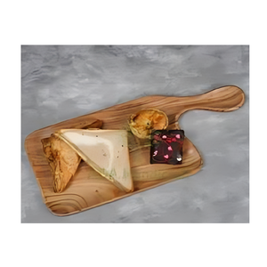 Plateau en bois naturel fait à la main pour servir des collations ou un décor avec un accent rustique pour table à manger ou bureau à domicile - Product Image 2