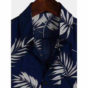 <b>Men's</b> Trendy High-Collar Vintage Floral <b>Hawaiian</b> Beach <b>Shirt</b> Short Set with Screen Digital Printing Sublimation - Product Image 6