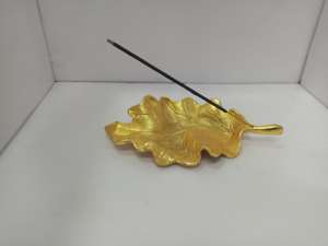 Golden Leaf Design Aluminum <b>Incense</b> <b>Holder</b> Aromatic <b>Stick</b> Stand <b>for</b> Home and Office At Cheap Price - Product Image 4