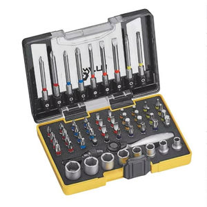 Ensemble de douilles de coloration de haute qualité 59 pièces-S2 en acier chromé 1/4\" x 25 mm 75 mm, à commande manuelle, personnalisation OEM, étui rigide - Product Image 1