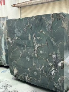 Modern Green <strong>Marble</strong> Blocks Natural Travertine with <strong>White</strong> Calcite for Floor Kitchen Villa Apartment Featuring Slab Countertop - Product Image 2
