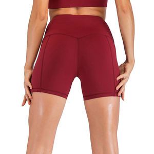 Shorts sexy taille haute pour femmes, sports, fitness, yoga, gym, vente en gros de coton étiré avec logo personnalisé de haute qualité - Product Image 5
