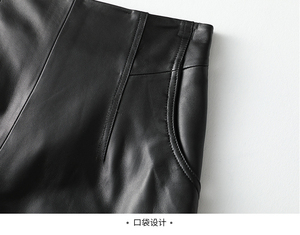 Short pour femmes de couleur unie personnalisé OEM short en cuir PU short décontracté à taille haute en similicuir - Product Image 4