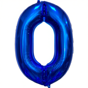 ลูกโป่งปาร์ตี้รูปเลข 0 สีน้ำเงินเข้ม ขนาด 1 เมตร บรรจุฮีเลียม สำหรับตกแต่งงานปาร์ตี้ - Product Image 2