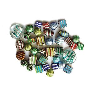 Fabricant indien de perles de verre enveloppées de feuille d'argent pour la fabrication d'accessoires de bijoux et d'articles décoratifs, prix fournisseur en gros - Product Image 1