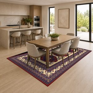 <b>RUGS</b> DEPOT LXDP-0276 Wholesale Red <b>Burgundy</b> Modern Vintage Digital Printed Machine Washable Chenille Area <b>Rug</b> Non Slip - Product Image 4