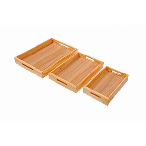 Grand plateau de service en bois moderne avec poignées sculptées pour table basse par Saniya Handicraft - Product Image 4