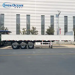40ton To 60 Ton Drop Side Wall Semi Trailer Sidewall Dropside 3 Axle Cargo Transport Truck Trailer For Sale