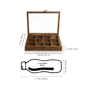 Wooden Spice Box Set-12 Boxes Storage <b>Kitchen</b> Decorative Wooden Masala Box & Masala Dani Utility Safe Spice Box Set Gift for Mom - Product Image 6